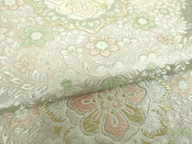 平和屋着物▼六通柄袋帯　正倉院花文　金銀糸　正絹　逸品　DABH9997ps