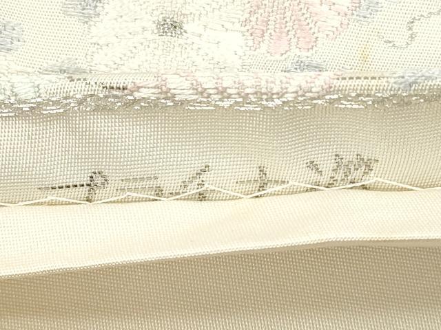 平和屋着物◎六通柄袋帯　唐織　格天瑞祥鴛鴦文　プラチナ箔　正絹　逸品　DABI0141xg