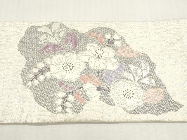 平和屋着物◎九寸名古屋帯　唐織　辻が花　銀糸　正絹　逸品　DABI0147xg
