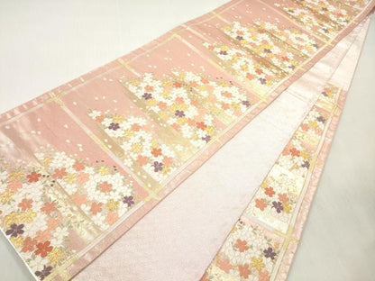 平和屋着物◎佐賀錦　六通柄袋帯　唐織　天井花文　金銀糸　正絹　逸品　DABI0159xg