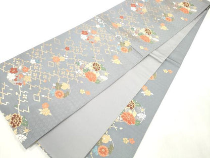 平和屋着物◎六通柄袋帯　唐織　花丸文　美弥衣小袖　金銀糸　正絹　逸品　DABI0160xg