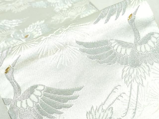 平和屋着物◎半幅帯　群鶴文　金銀糸　DABI0166xg