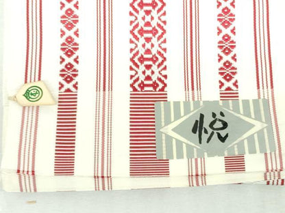 平和屋着物◎本場筑前博多織　半幅帯　献上　西村織物謹製　証紙付き　正絹　逸品　DABI0167xg