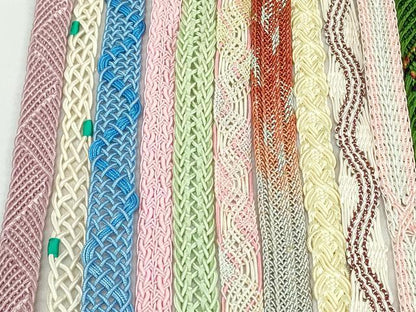 平和屋着物＊夏物　和装小物　帯締め20本セット　レース織　金糸　長尺あり　未使用あり　逸品　DABI0213xg