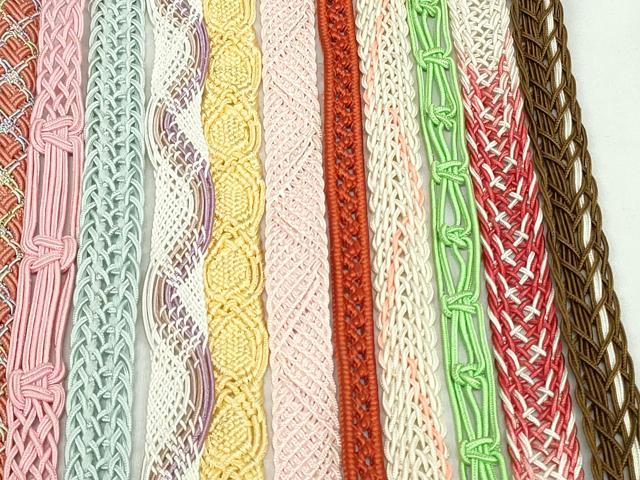平和屋着物＊夏物　和装小物　帯締め20本セット　レース織　金糸　未使用あり　逸品　DABI0215xg