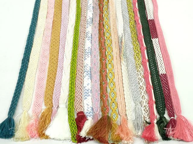 平和屋着物＊夏物　和装小物　帯締め20本セット　レース織　金糸　ラメ糸　長尺あり　未使用あり　逸品　DABI0221xg