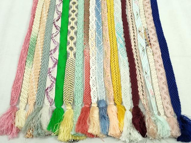 平和屋着物＊夏物　和装小物　帯締め20本セット　レース織　金銀糸　未使用あり　逸品　DABI0259xg