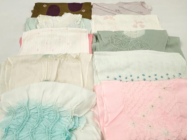 平和屋着物＊夏物　和装小物　帯揚げ10枚　部分絞り　柄絞り　全て正絹　逸品　DABI0280xg