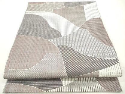 平和屋着物◎八寸名古屋帯　幾何学文　正絹　逸品　DABI0369xg