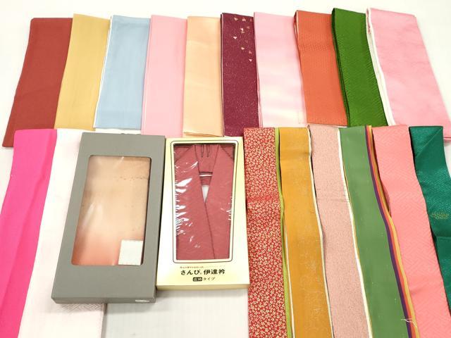 平和屋着物▼和装小物　重ね衿・伊達衿まとめて20点　紗綾形　七宝　草花　舞桜　金銀糸　刺繍　未使用あり　逸品　DABI0412xg