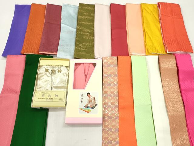 平和屋着物▼和装小物 重ね衿・伊達衿まとめて20点 紗綾形 花尽くし 流水 麻の葉 箔散らし 金彩 金糸 未使用あり 逸品 DABI0421xg