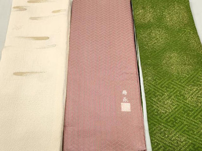 平和屋着物▼和装小物　重ね衿・伊達衿まとめて20点　紗綾形　花蝶文　檜垣　舞桜　折り鶴　金銀糸　未使用あり　逸品　DABI0422xg