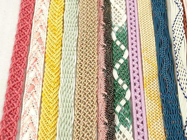 平和屋着物＊夏物　和装小物　帯締め20本セット　レース織　金糸　ラメ糸　未使用あり　逸品　DABI0435xg