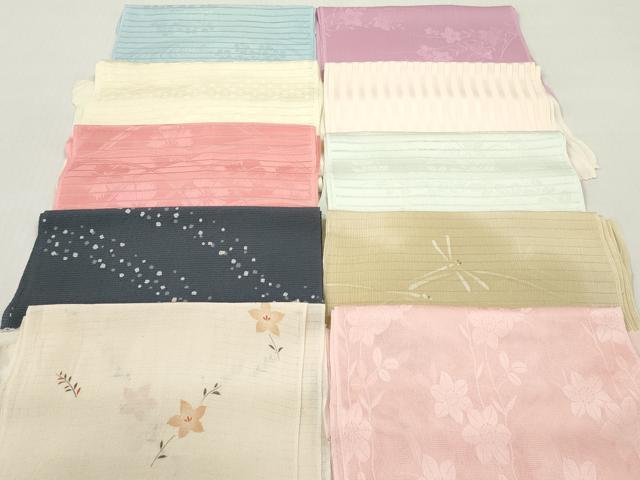 平和屋着物＊夏物　和装小物　帯揚げ10枚セット　正絹　逸品　DABI0464xg