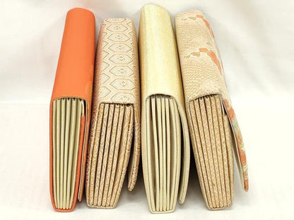 平和屋着物▼和装小物　和装バッグまとめて4点　ハンドバッグ　クラッチ　佐賀錦　亀甲花文　枝松花文　金糸　逸品　DABI0497xg