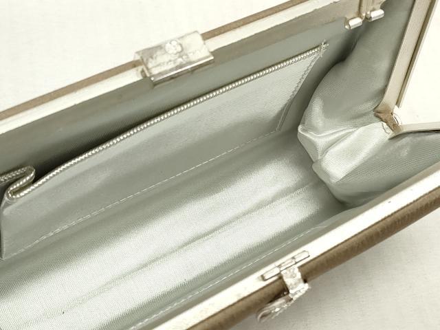 平和屋着物▼和装小物 チェーンバッグまとめて4点 mila schon（ミラ・ショーン） クラッチ 箔散らし文 金色 薄青色 金糸 逸品 DABI0503xg
