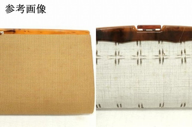 平和屋着物▼和装小物　和装バッグまとめて4点　ハンドバッグ　クラッチ　黄八丈　絣柄　逸品　DABI0504xg