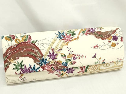 平和屋着物▼和装小物　和装バッグまとめて4点　ハンドバッグ　佐賀錦　横段草花文　霞文　草花文　金糸　逸品　DABI0505xg