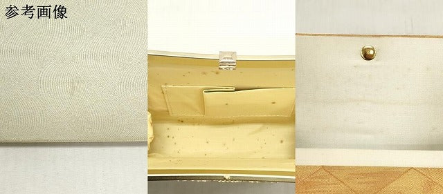 平和屋着物▼和装小物　チェーンバッグまとめて4点　亀甲文　ゴールド色　金銀糸　逸品　DABI0510xg