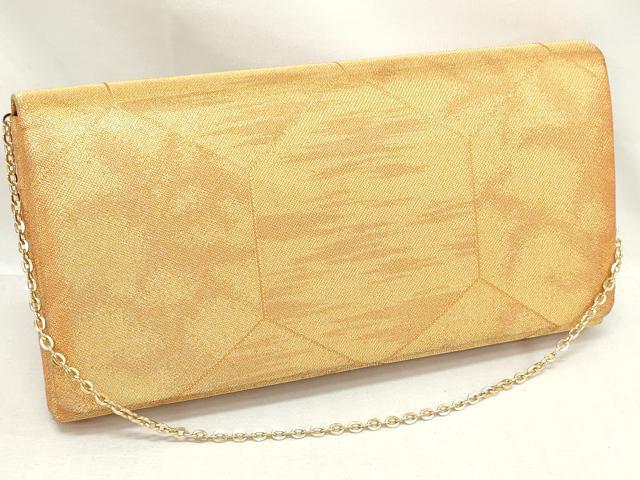 平和屋着物▼和装小物　チェーンバッグまとめて4点　亀甲文　ゴールド色　金銀糸　逸品　DABI0510xg