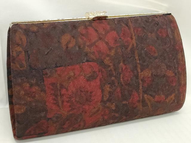 平和屋着物▼和装小物　和装バッグまとめて4点　ハンドバッグ　クラッチ　鮫小紋柄　草花文　器物文　銀糸　逸品　DABI0511xg