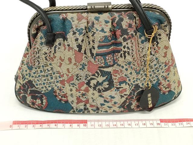 平和屋着物▼和装小物　和装バッグまとめて4点　ハンドバッグ　西陣　草花文　紗綾形文　切嵌菱文　逸品　DABI0512xg