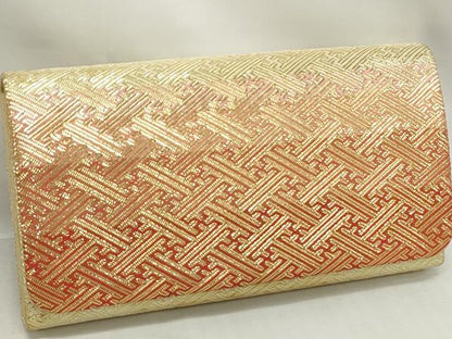 平和屋着物▼和装小物　和装バッグまとめて4点　ハンドバッグ　佐賀錦　流水草花文　紗綾形　立波文　金糸　逸品　DABI0516xg