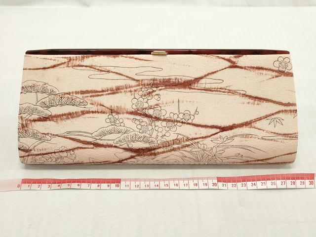平和屋着物▼和装小物 和装バッグまとめて4点 ハンドバッグ クラッチ 佐賀錦 重ね山花文 格子 ペイズリー柄 草花文 金糸 逸品 DABI0517xg