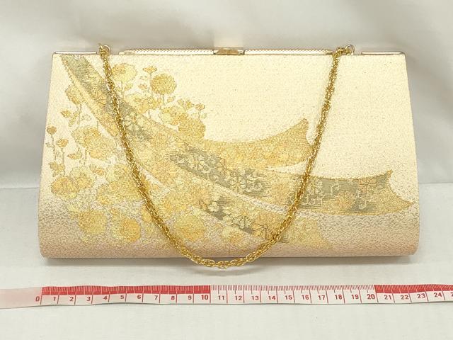 平和屋着物▼和装小物　和装バッグまとめて3点　ハンドバッグ　クラッチ　佐賀錦　熨斗草花文　流水花文　金銀糸　逸品　DABI0520xg
