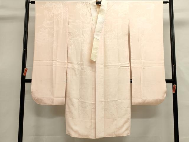 平和屋着物■振袖用長襦袢　袷　飛鶴花地紋　正絹　逸品　DABI0523cd