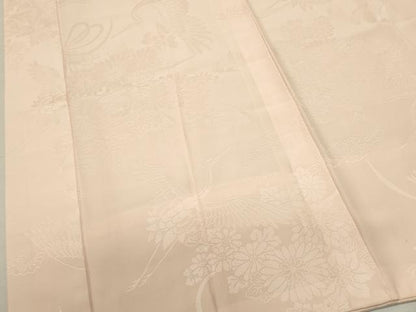 平和屋着物■振袖用長襦袢　袷　飛鶴花地紋　正絹　逸品　DABI0523cd