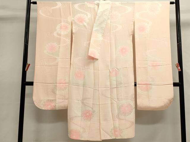 平和屋着物■振袖用長襦袢　無双仕立て　流水花文　暈し染め　正絹　逸品　DABI0524cd