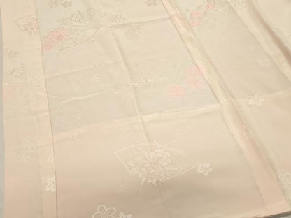 平和屋着物■振袖用長襦袢　無双仕立て　地紙花文　舞桜　暈し染め　正絹　逸品　DABI0525cd