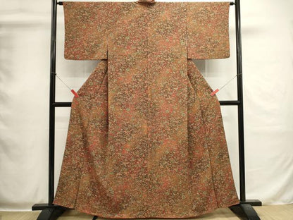 平和屋着物■上質な小紋　更紗花文　暈し染め　正絹　逸品　DABI0532cd