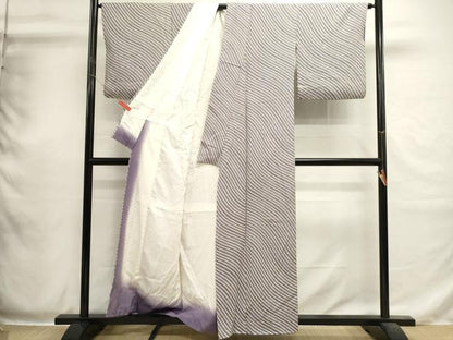 平和屋着物■上質な小紋　斜線文　正絹　逸品　DABI0534cd