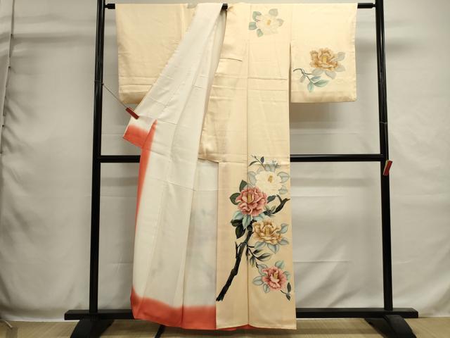 平和屋着物■訪問着　友禅　草花文　正絹　逸品　DABI0535cd