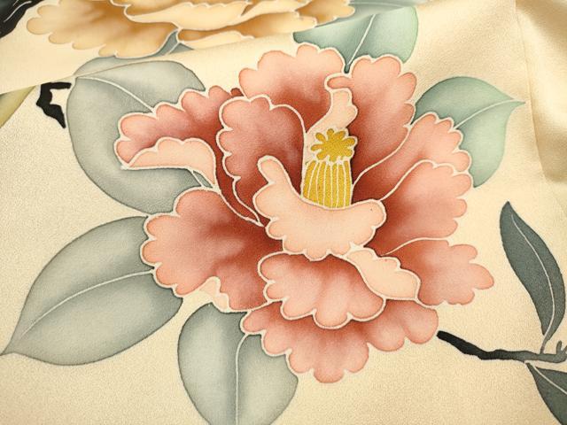 平和屋着物■訪問着　友禅　草花文　正絹　逸品　DABI0535cd