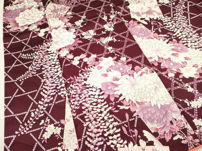 平和屋着物■上質な小紋　藤花房　枝梅　金彩　正絹　逸品　DABI0542cd