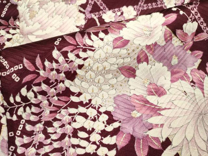 平和屋着物■上質な小紋　藤花房　枝梅　金彩　正絹　逸品　DABI0542cd