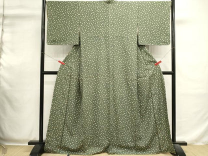 平和屋着物■上質な小紋　糸巻花文　正絹　逸品　DABI0546cd