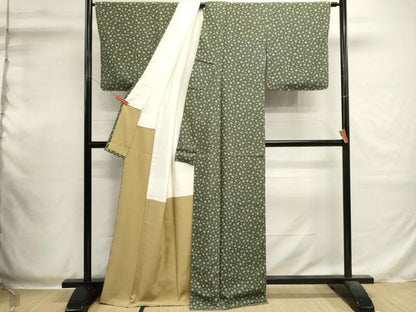 平和屋着物■上質な小紋　糸巻花文　正絹　逸品　DABI0546cd