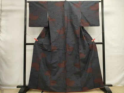 平和屋着物■上質な紬　80亀甲　吉祥文　正絹　逸品　DABI0550cd