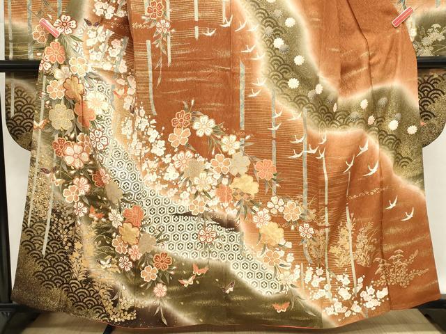平和屋着物■豪華振袖　吉祥花蝶文　金彩　やまと誂製　正絹　逸品　DABI0559cd