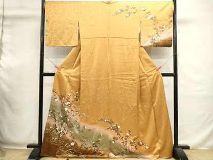 平和屋着物■訪問着　枝花文　暈し染め　金彩　正絹　逸品　DABI0561cd