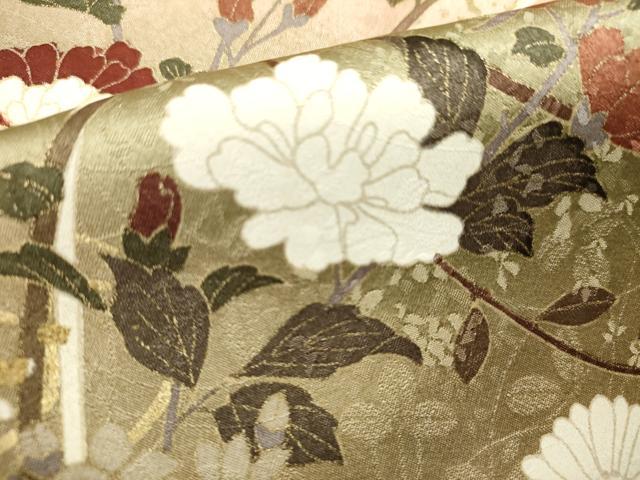 平和屋着物■訪問着　枝花文　暈し染め　金彩　正絹　逸品　DABI0561cd