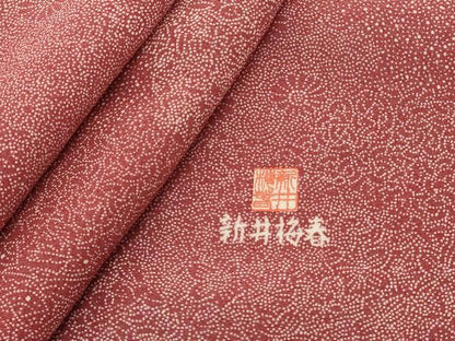 平和屋着物■訪問着　江戸小紋　新井梅春　寄せ小紋柄　荒波文　正絹　逸品　DABI0570cd