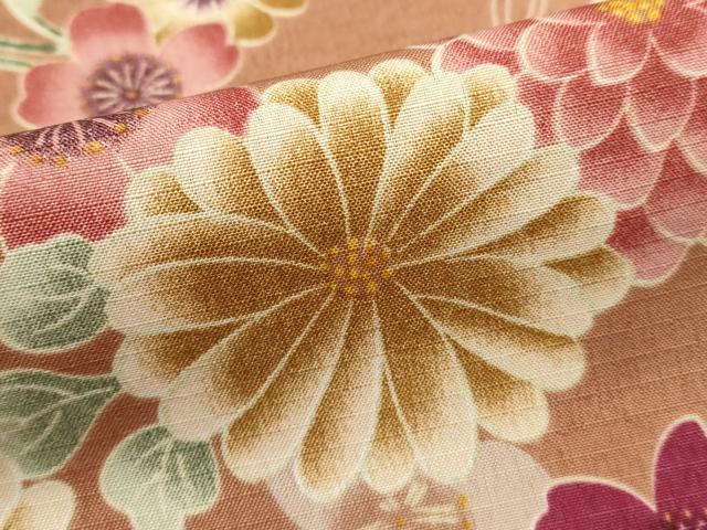 平和屋着物■小紋　二部式　舞花文　洗える着物　未使用　DABI0576cd
