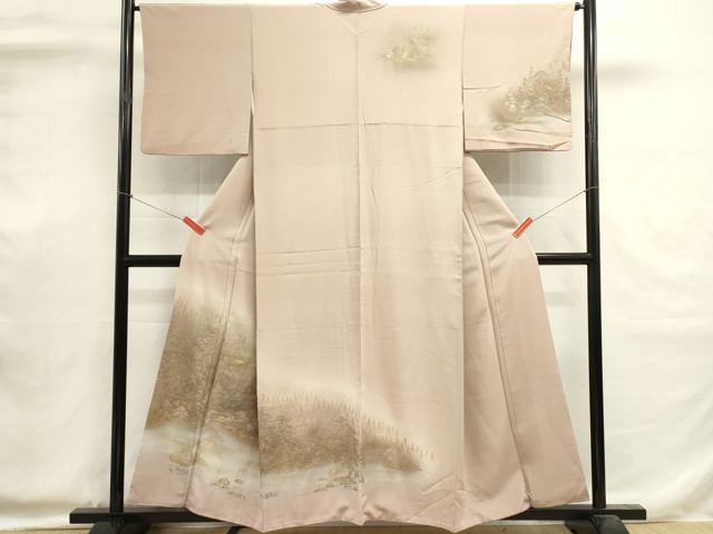 平和屋着物■訪問着　風景文　暈し染め　金彩　正絹　逸品　DABI0584cd