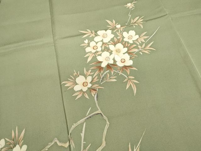 平和屋着物■訪問着　刺繍　枝花文　正絹　逸品　DABI0585cd