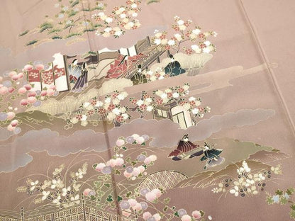平和屋着物■豪華色留袖　人物風景文　暈し染め　金彩　正絹　逸品　DABI0586cd